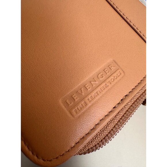 Levenger Fine Leather Tools Universal PDA Holder Camel Brown Zipper Closure - Picture 3 of 6